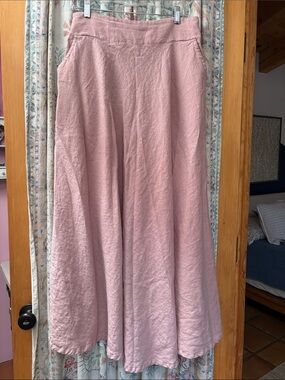 Collection B Dusty Pink A-Line Linen-Blend Maxi Skirt